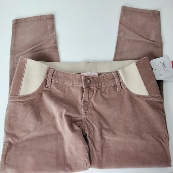 COPY - Isabel Maternity Pink Skinny Corduroy Expandable Side Panel Maternity Pa… - Picture 1 of 9